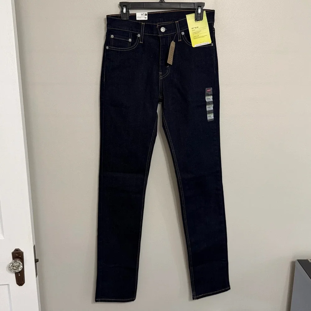 NEW Levi's Flex 511 Mens 30x36 Slim Fit Performance Dark Denim Blue Jeans